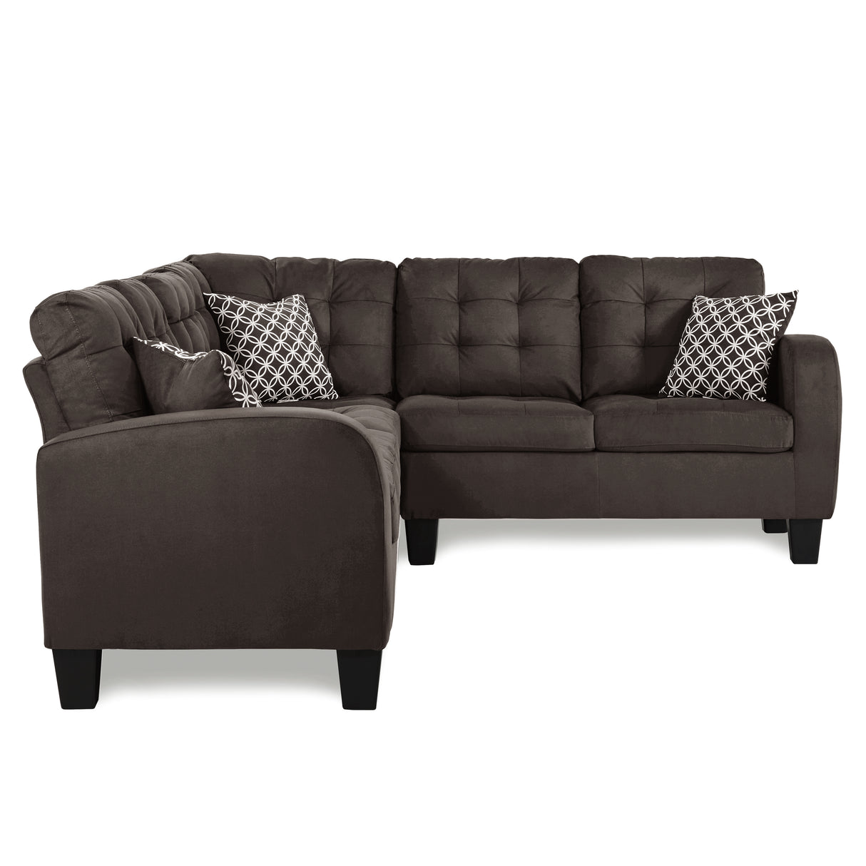 Sinclair Chocolate 2-Piece Reversible Sectional