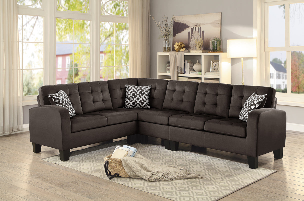 Sinclair Chocolate 2-Piece Reversible Sectional