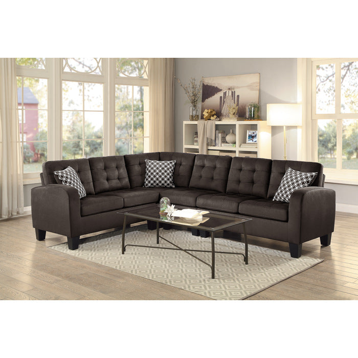 Sinclair Chocolate 2-Piece Reversible Sectional