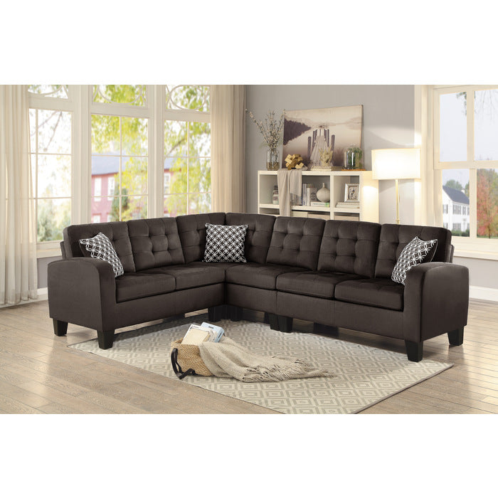 Sinclair Chocolate 2-Piece Reversible Sectional