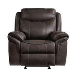 Aram Dark Brown Faux Leather Glider Reclining Chair