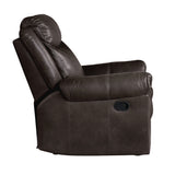 Aram Dark Brown Faux Leather Glider Reclining Chair