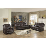 Aram Dark Brown Faux Leather Glider Reclining Chair