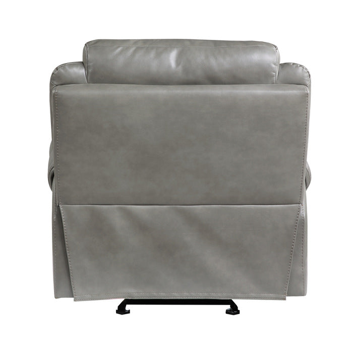 Aram Gray Faux Leather Glider Reclining Chair