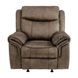 Aram Brown Fabric Glider Reclining Chair