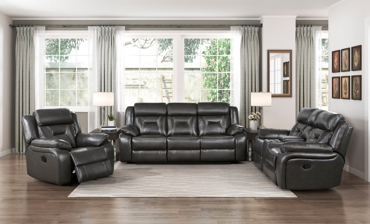 Amite Dark Gray Double Reclining Sofa