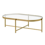 Charrot Clear Glass Top & Gold Finish Coffee Table