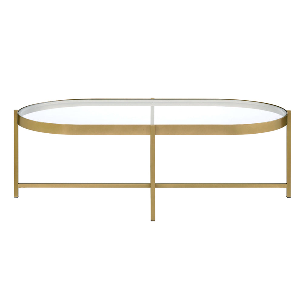 Charrot Clear Glass Top & Gold Finish Coffee Table