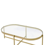 Charrot Clear Glass Top & Gold Finish Coffee Table