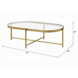 Charrot Clear Glass Top & Gold Finish Coffee Table