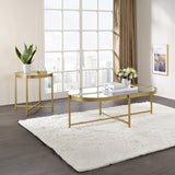 Charrot Clear Glass Top & Gold Finish Coffee Table