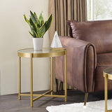 Charrot Clear Glass Top & Gold Finish End Table