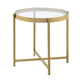 Charrot Clear Glass Top & Gold Finish End Table