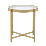 Charrot Clear Glass Top & Gold Finish End Table