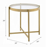 Charrot Clear Glass Top & Gold Finish End Table