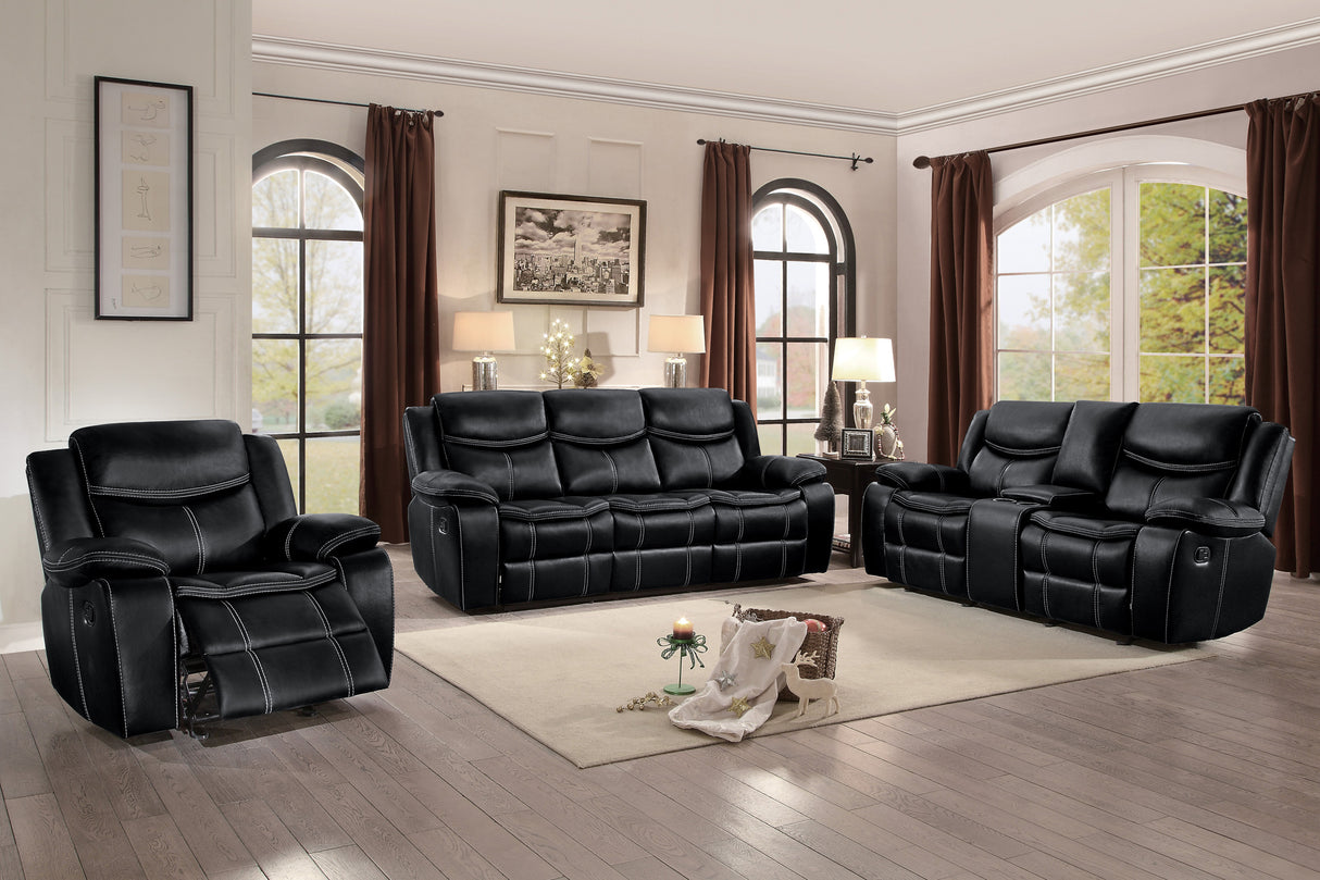 Bastrop Black Reclining Sofa