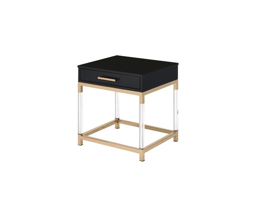 Adiel Black & Gold Finish End Table