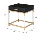 Adiel Black & Gold Finish End Table