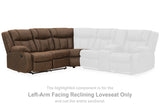 Trail Walnut Boys Left-Arm Facing Reclining Loveseat