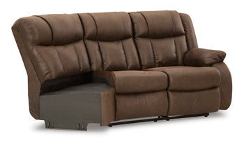 Trail Walnut Boys Right-Arm Facing Reclining Loveseat