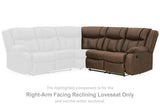 Trail Walnut Boys Right-Arm Facing Reclining Loveseat