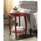 Aberta Red Finish Accent Table