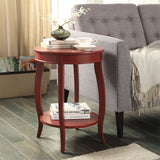 Aberta Red Finish Accent Table