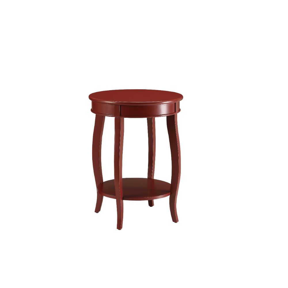 Aberta Red Finish Accent Table