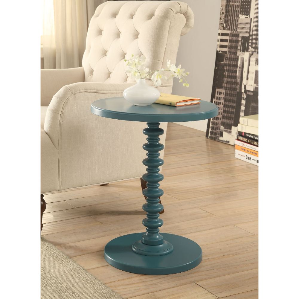 Acton Teal Finish Accent Table