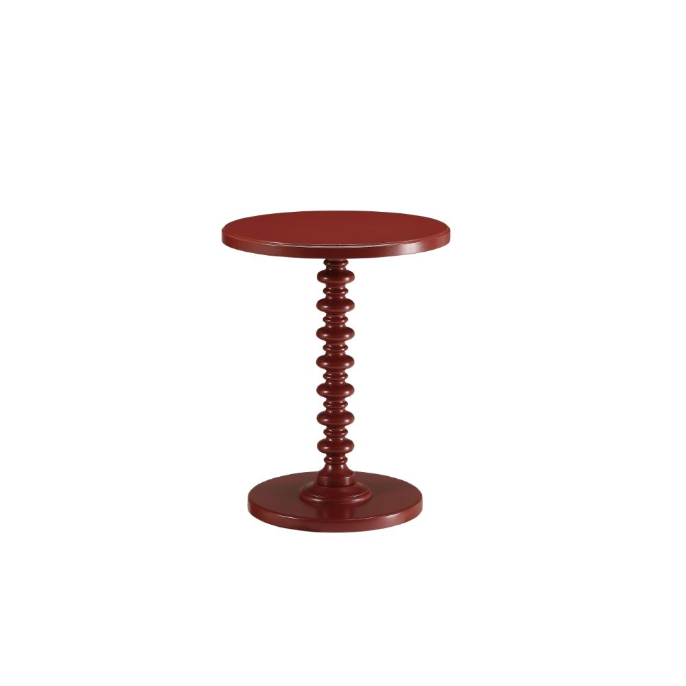 Acton Red Finish Accent Table