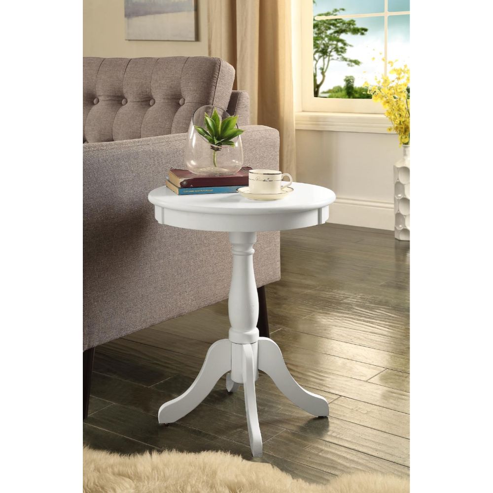 Alger White Finish Accent Table