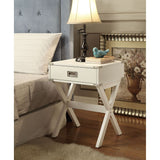 Babs White Finish End Table