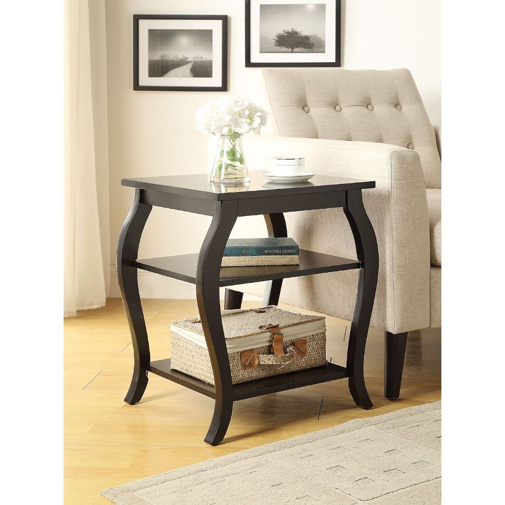 Becci Black Finish End Table