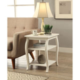 Becci White Finish End Table