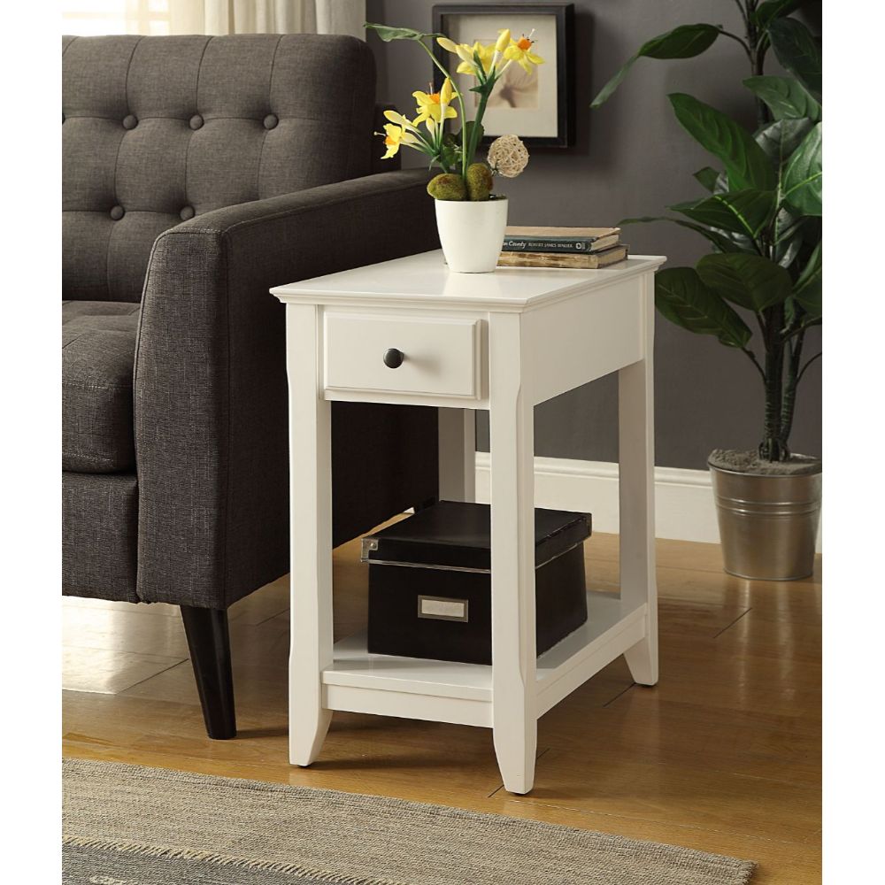 Bertie White Finish Accent Table