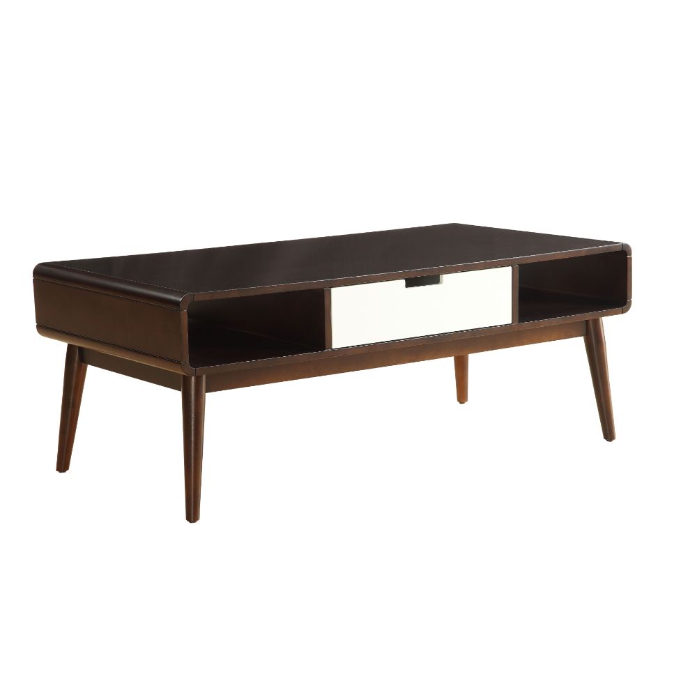 Christa White & Espresso Finish Coffee Table