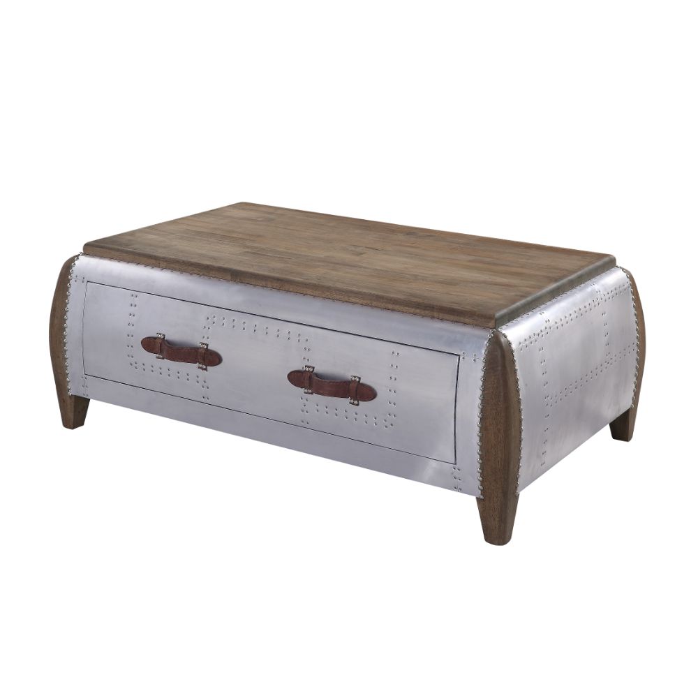 Brancaster Antique Oak & Aluminum Coffee Table