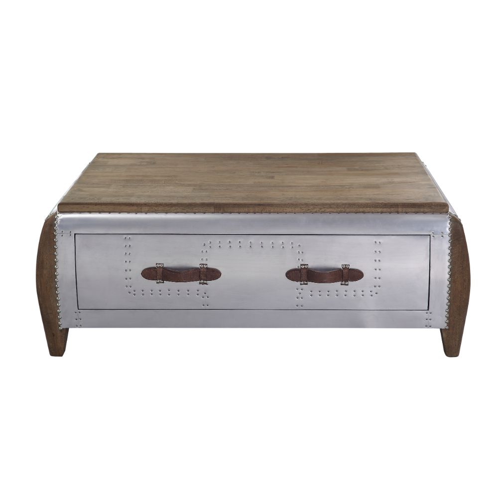 Brancaster Antique Oak & Aluminum Coffee Table