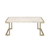 Boice Faux Marble Top & Champagne Finish Ii Coffee Table