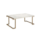 Boice Faux Marble Top & Champagne Finish Ii Coffee Table