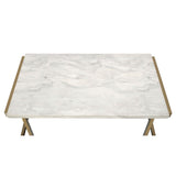 Boice Faux Marble Top & Champagne Finish Ii End Table