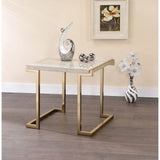 Boice Faux Marble Top & Champagne Finish Ii End Table