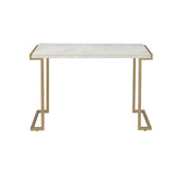 Boice Faux Marble Top & Champagne Finish Ii Accent Table