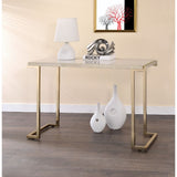 Boice Faux Marble Top & Champagne Finish Ii Accent Table