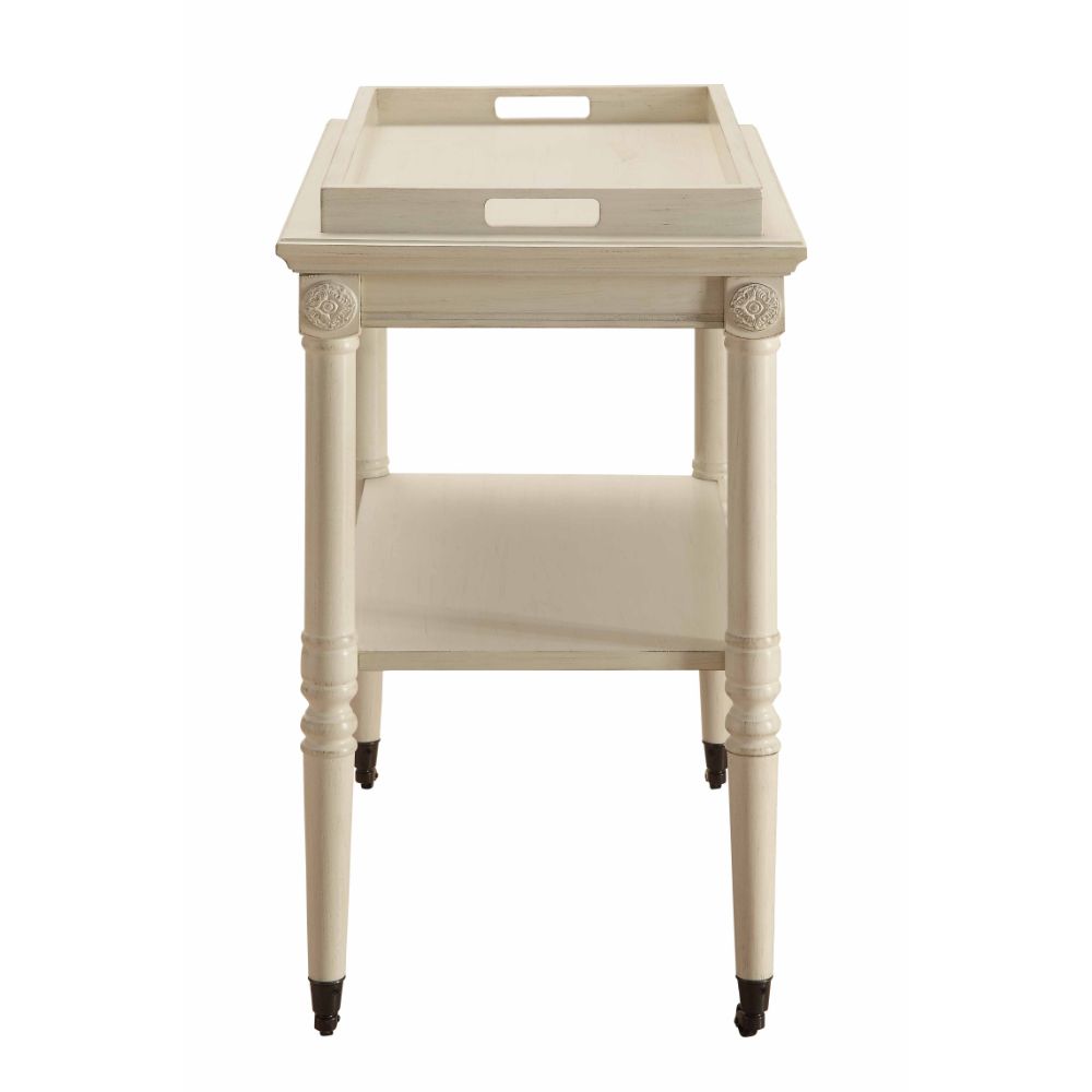 Frisco Antique White Finish Tray Table