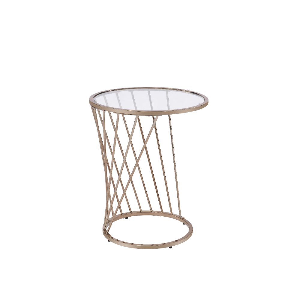 Bluelipe Champagne Finish End Table