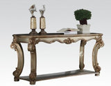 Acme Vendome 2-Piece PU Living Room Set in Gold Patina