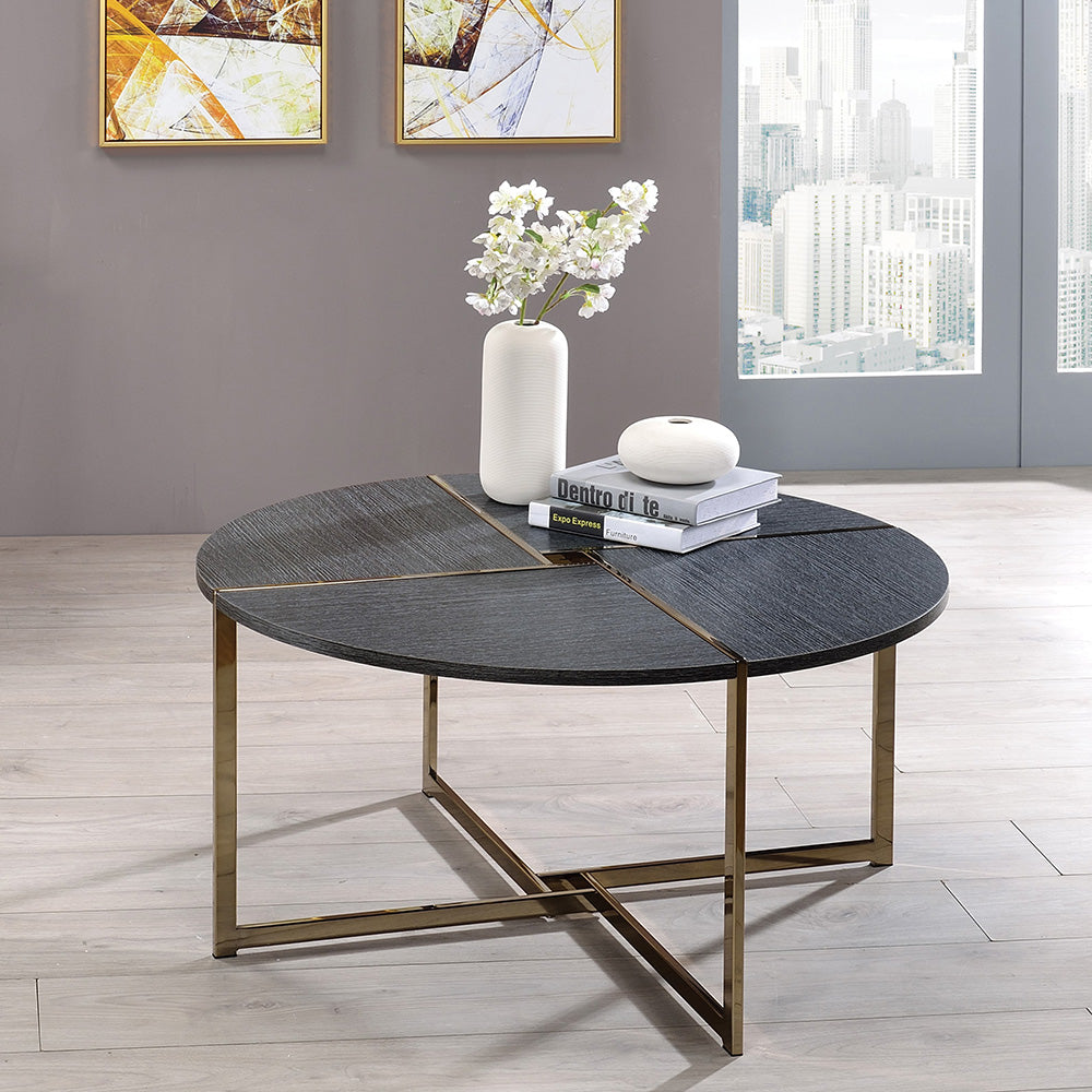 Bromia Black & Champagne Finish Coffee Table