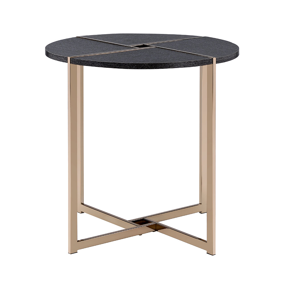 Bromia Black & Champagne Finish End Table