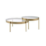 Andover Clear Glass & Gold Finish Coffee Table